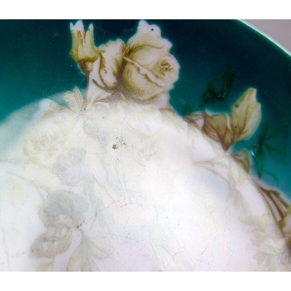 Hermann Ohme Silesia Hand Painted Dessert Plate Roses 6.25 inches - Picture 5 of 7